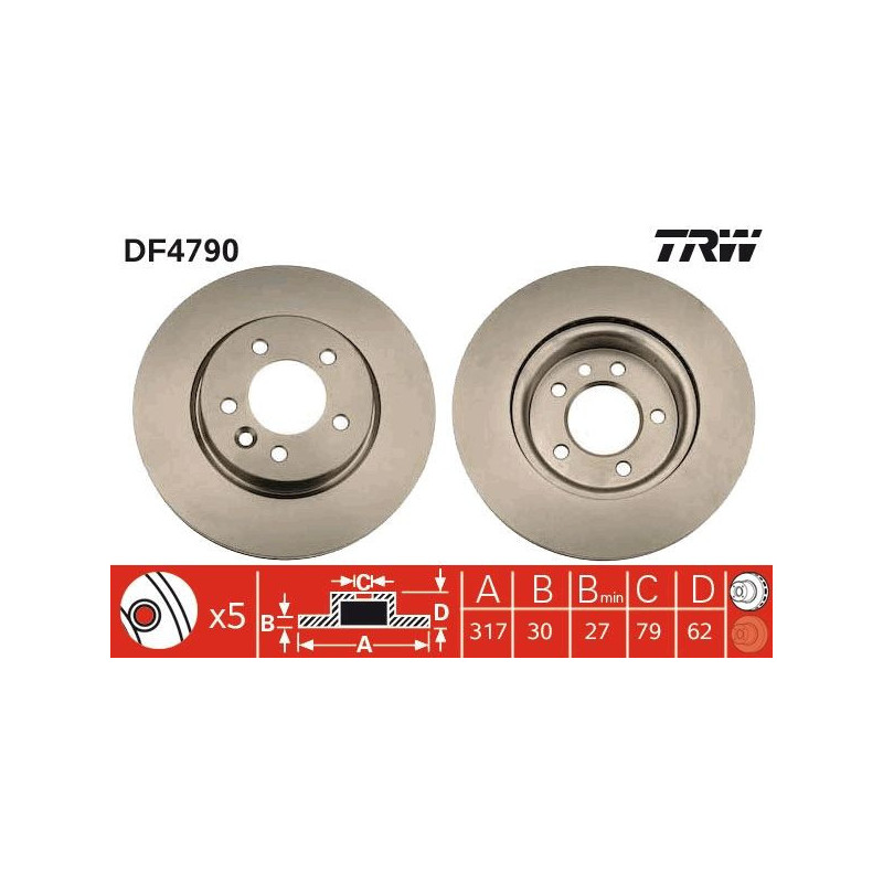 Disco freno asse anteriore - TRW