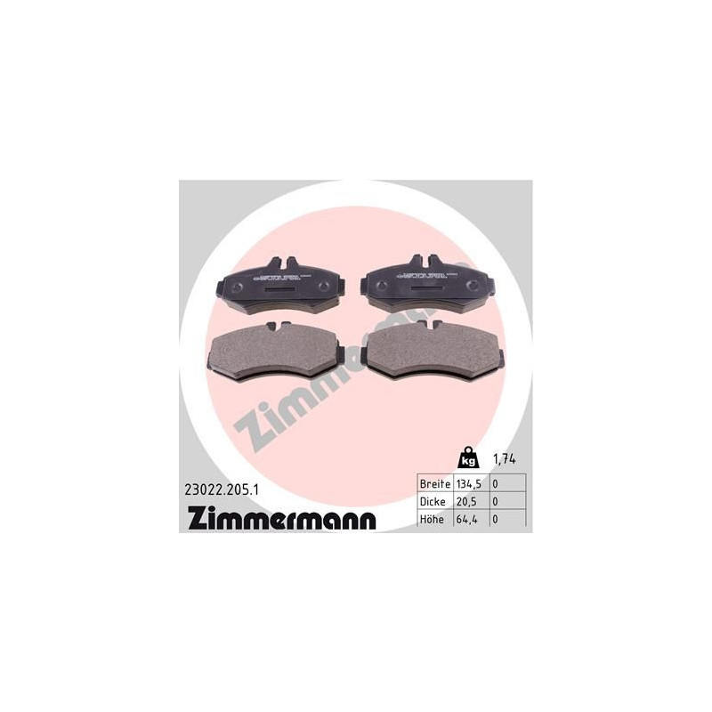 Pastiglie freno asse anteriore - ZIMMERMANN