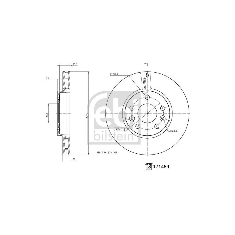 Disco freno asse anteriore - FEBI