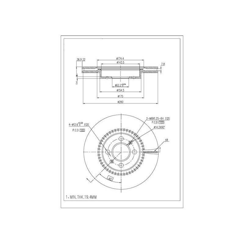 Disco freno asse anteriore - RED LINE
