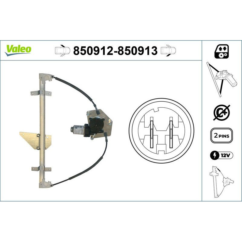 Alzacristalli anteriore - VALEO