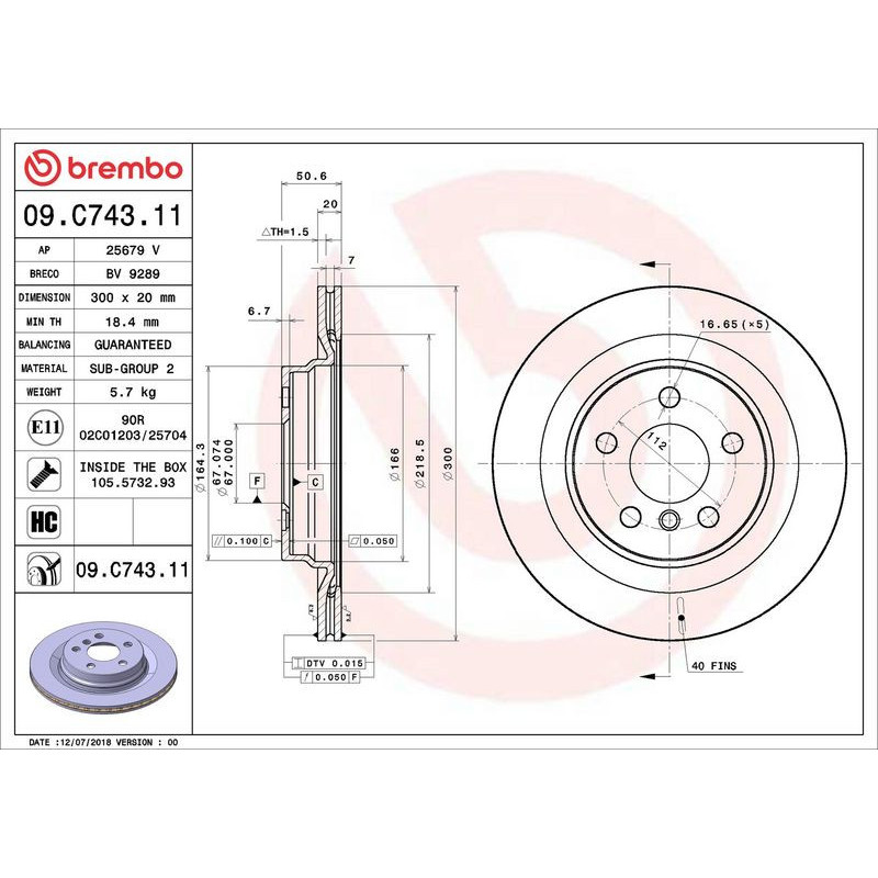 Disco freno asse posteriore - BREMBO