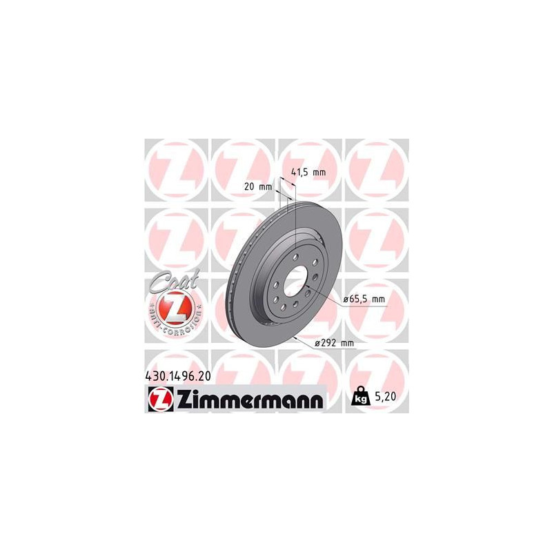 Disco freno asse posteriore - ZIMMERMANN