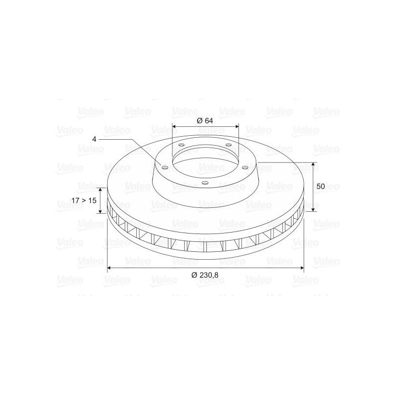 Disco freno asse anteriore - VALEO