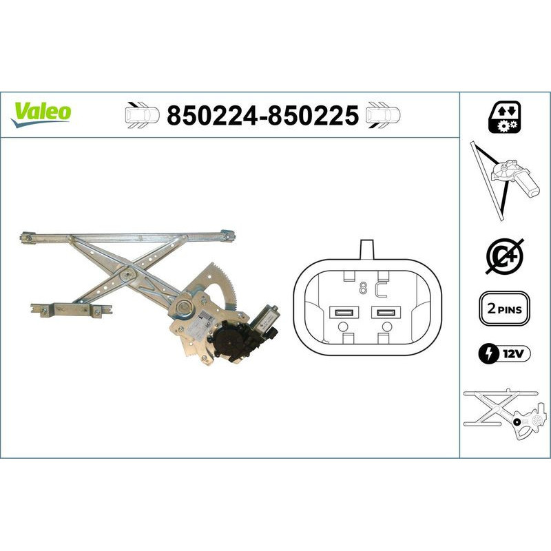 Alzacristalli posteriore - VALEO