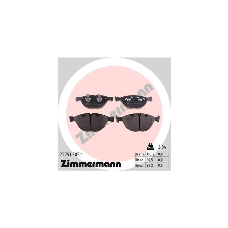 Pastiglie freno asse anteriore - ZIMMERMANN