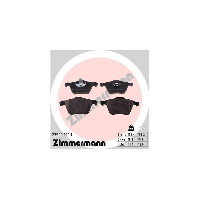 Pastiglie freno asse anteriore - ZIMMERMANN