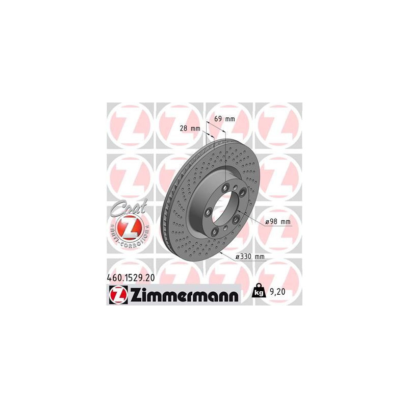Disco freno asse anteriore - ZIMMERMANN