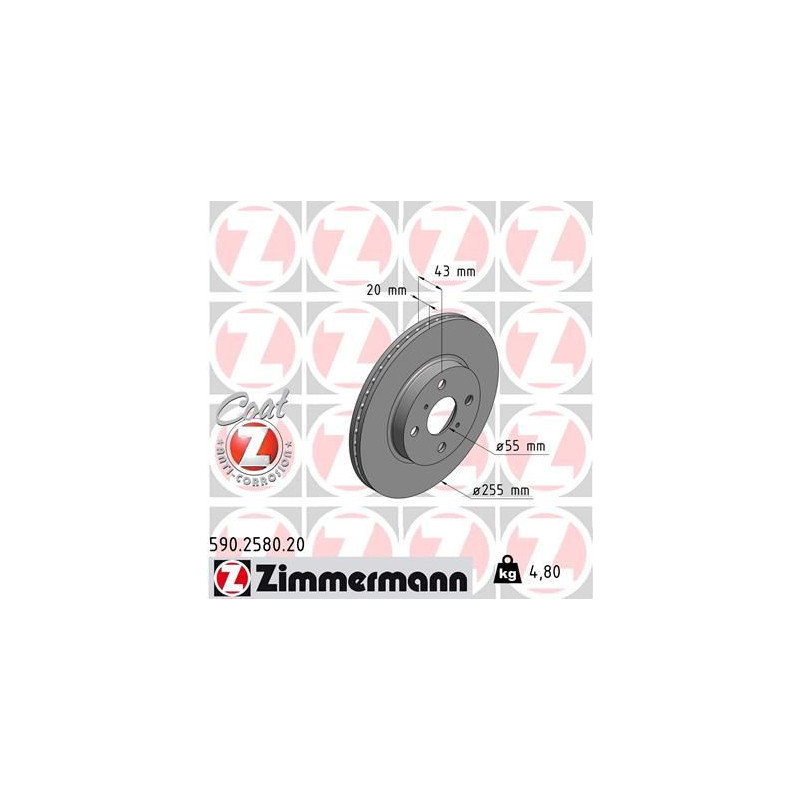 Disco freno asse anteriore - ZIMMERMANN