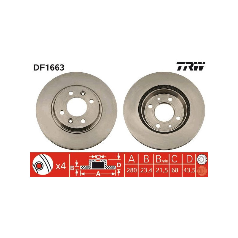 Disco freno asse anteriore - TRW