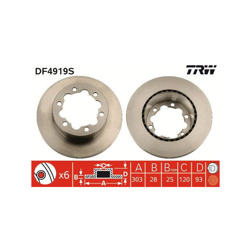 Disco freno asse posteriore - TRW