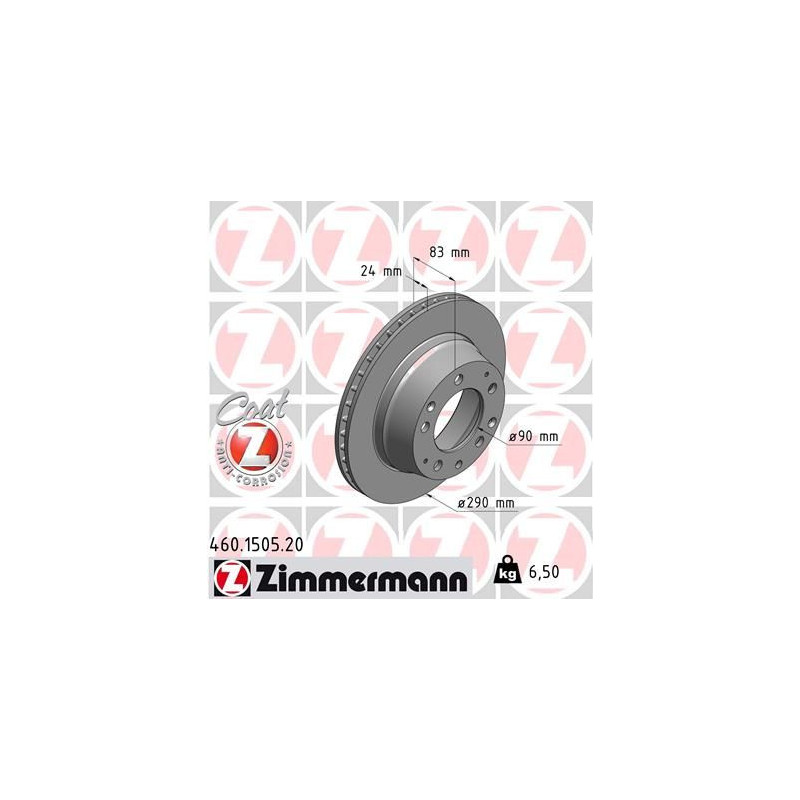 Disco freno asse posteriore - ZIMMERMANN