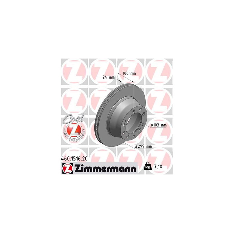 Disco freno asse posteriore - ZIMMERMANN