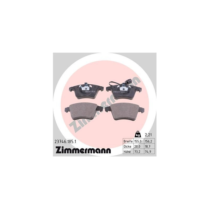 Pastiglie freno asse anteriore - ZIMMERMANN