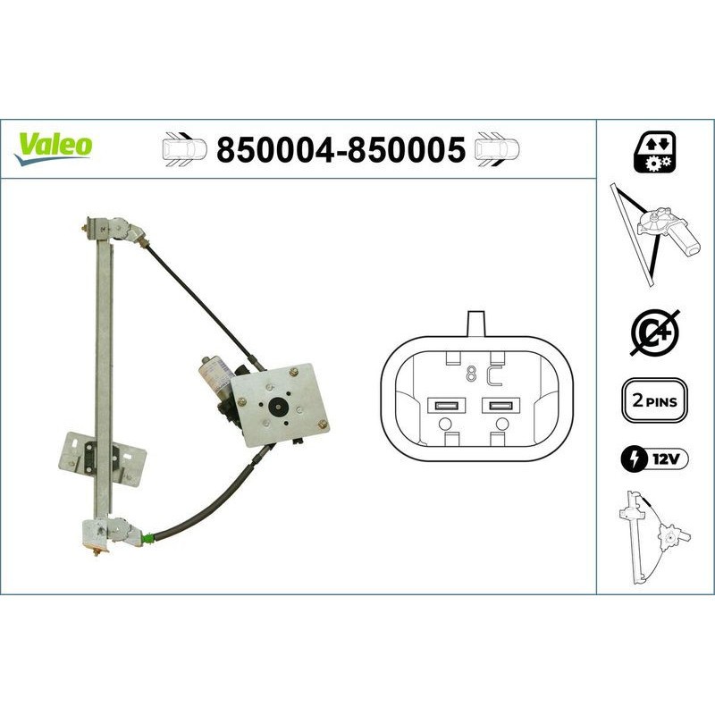 Alzacristalli posteriore - VALEO