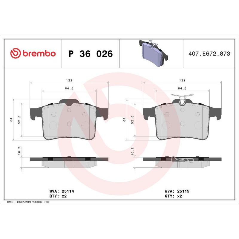 Pastiglie freno asse posteriore - BREMBO
