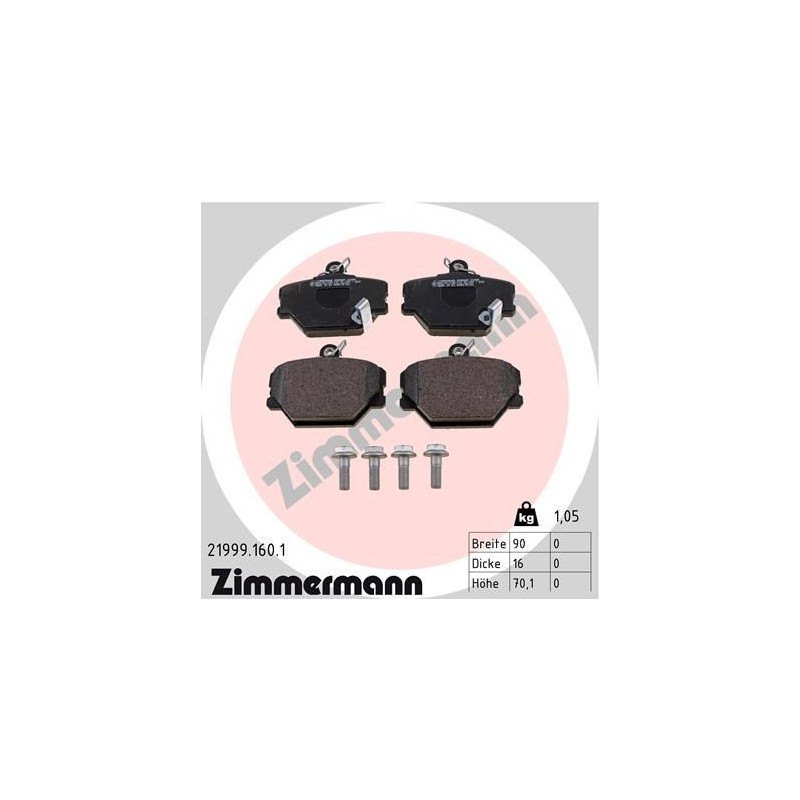Pastiglie freno asse anteriore - ZIMMERMANN