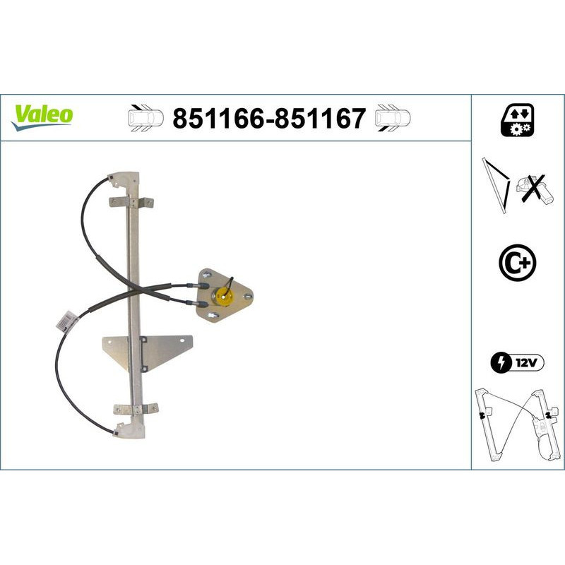 Alzacristalli posteriore - VALEO