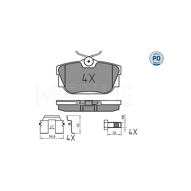 Pastiglie freno asse posteriore - MEYLE