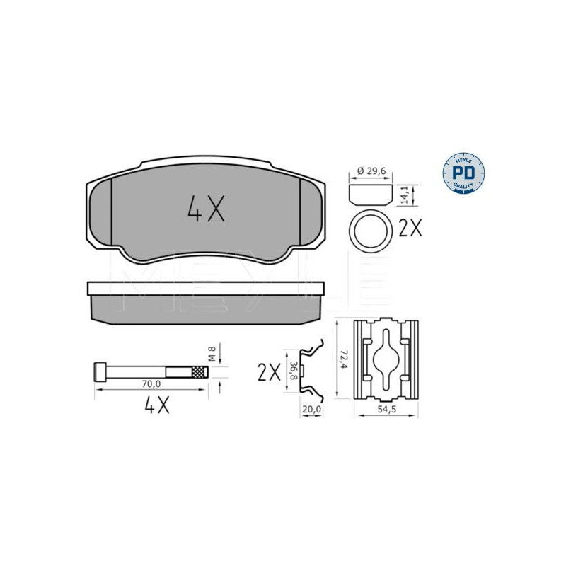 Pastiglie freno asse posteriore - MEYLE