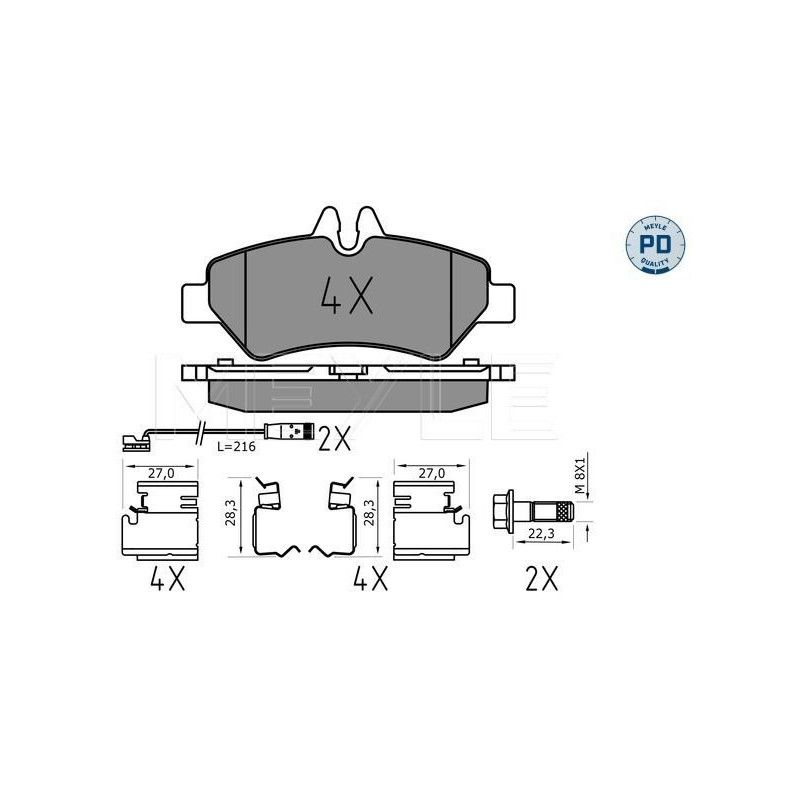 Pastiglie freno asse posteriore - MEYLE