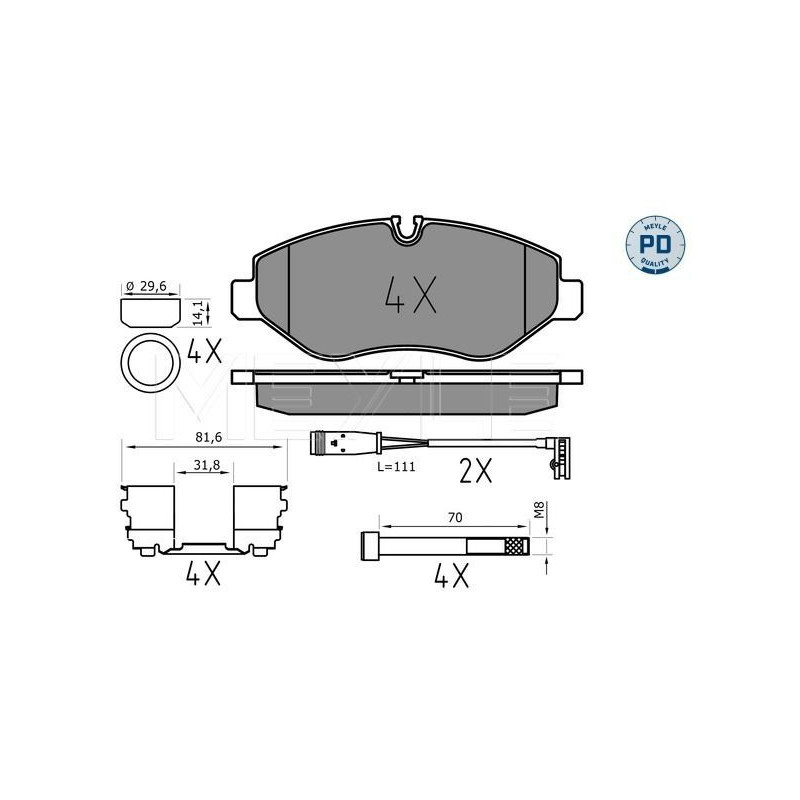Pastiglie freno asse anteriore - MEYLE