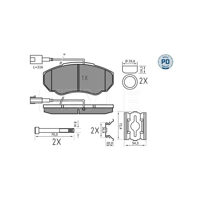 Pastiglie freno asse anteriore - MEYLE