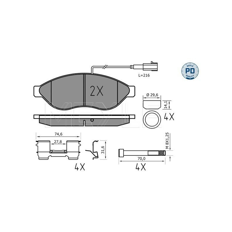 Pastiglie freno asse anteriore - MEYLE