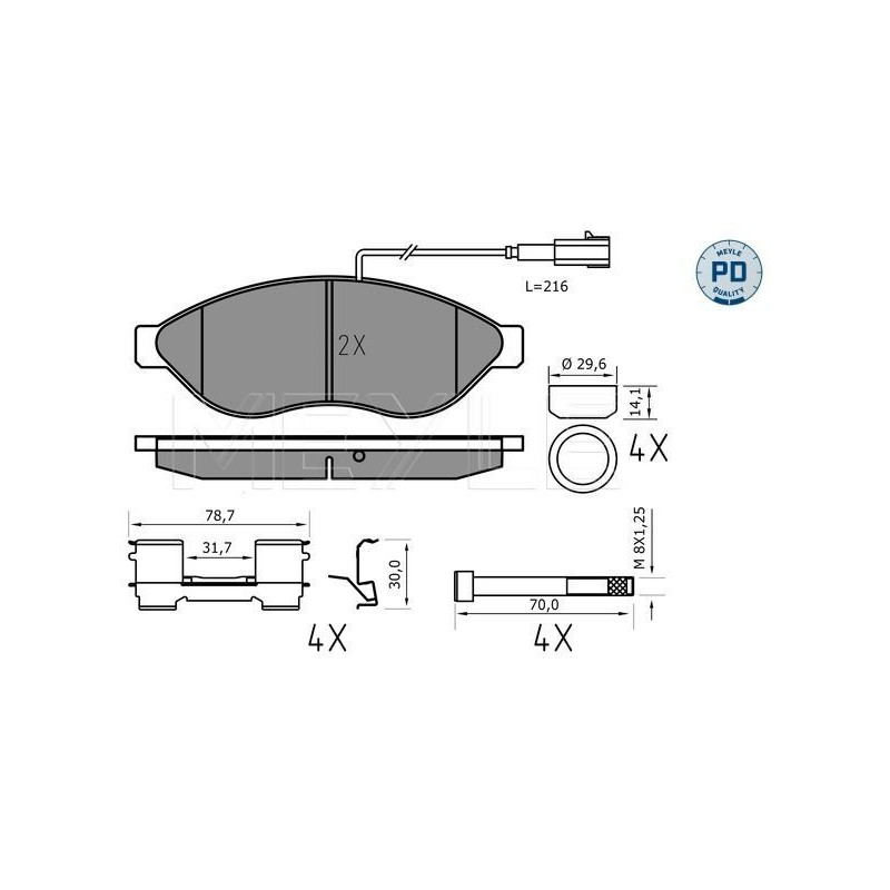 Pastiglie freno asse anteriore - MEYLE