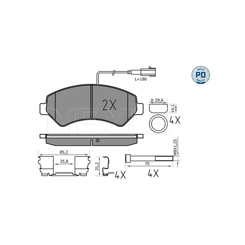 Pastiglie freno asse anteriore - MEYLE