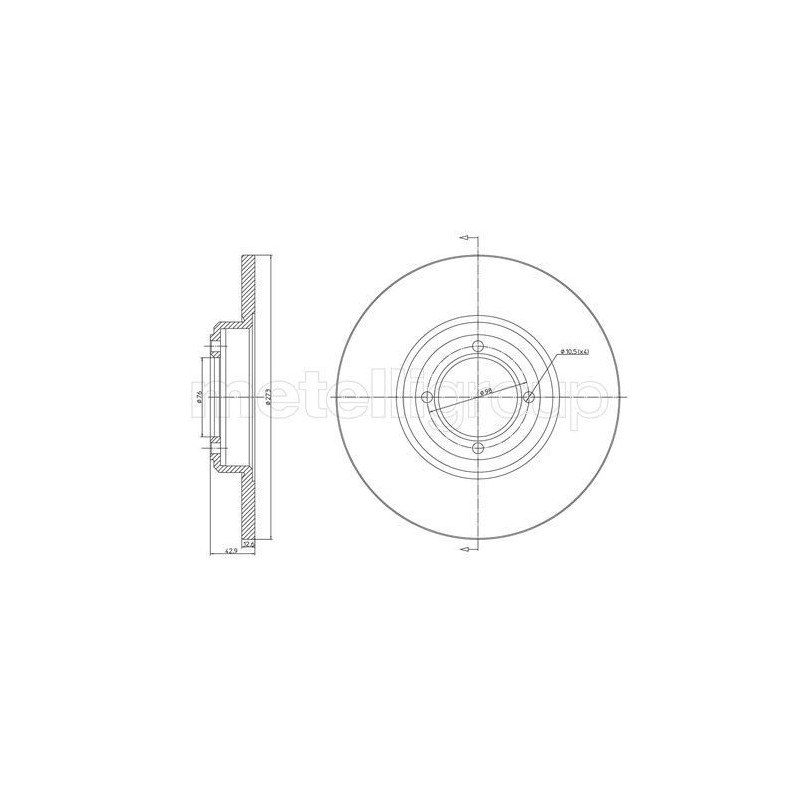 Disco freno asse posteriore - METELLI