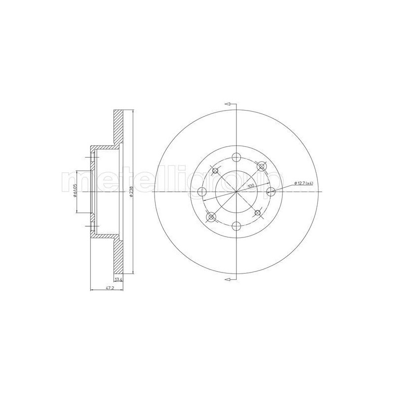 Disco freno asse anteriore - METELLI