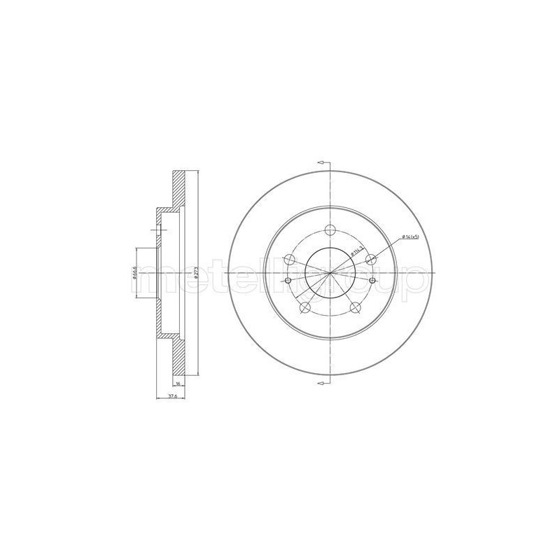 Disco freno asse anteriore - METELLI