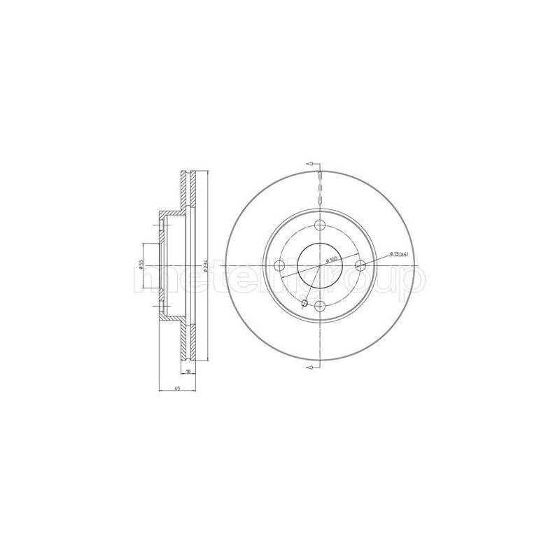 Disco freno asse anteriore - METELLI