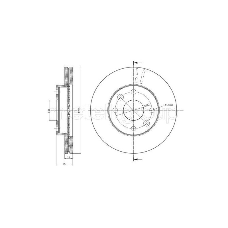 Disco freno asse anteriore - METELLI