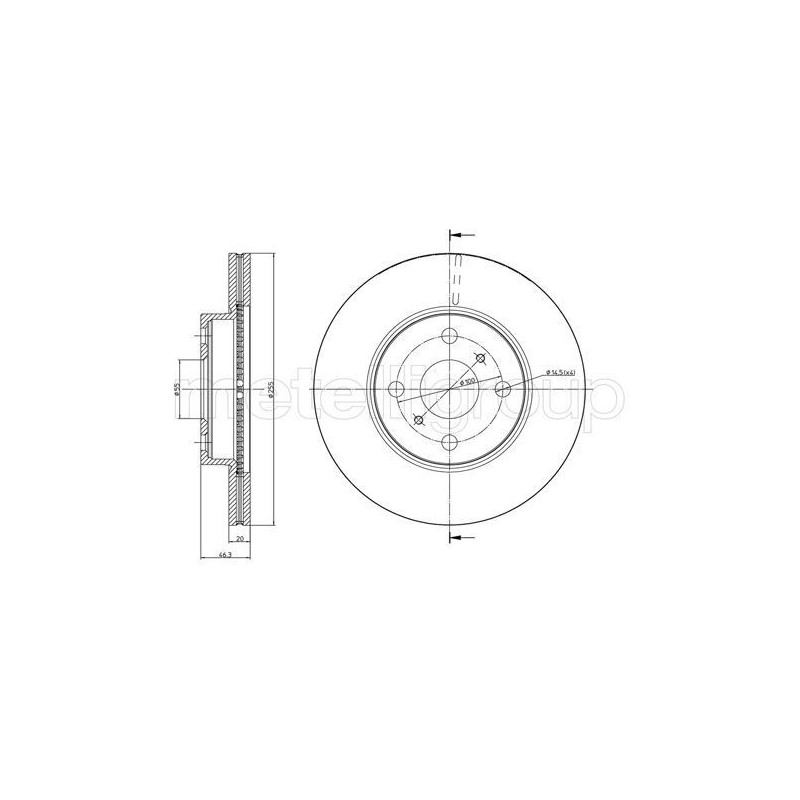 Disco freno asse anteriore - METELLI