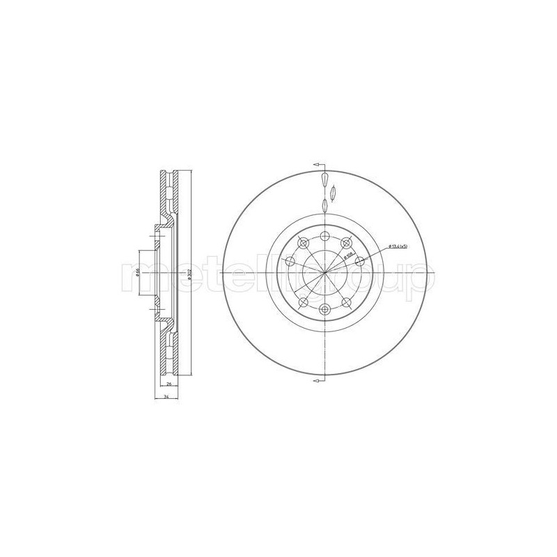 Disco freno asse anteriore - METELLI