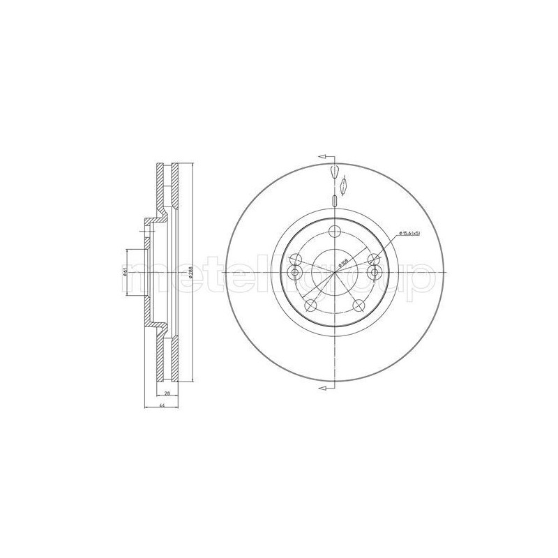 Disco freno asse anteriore - METELLI