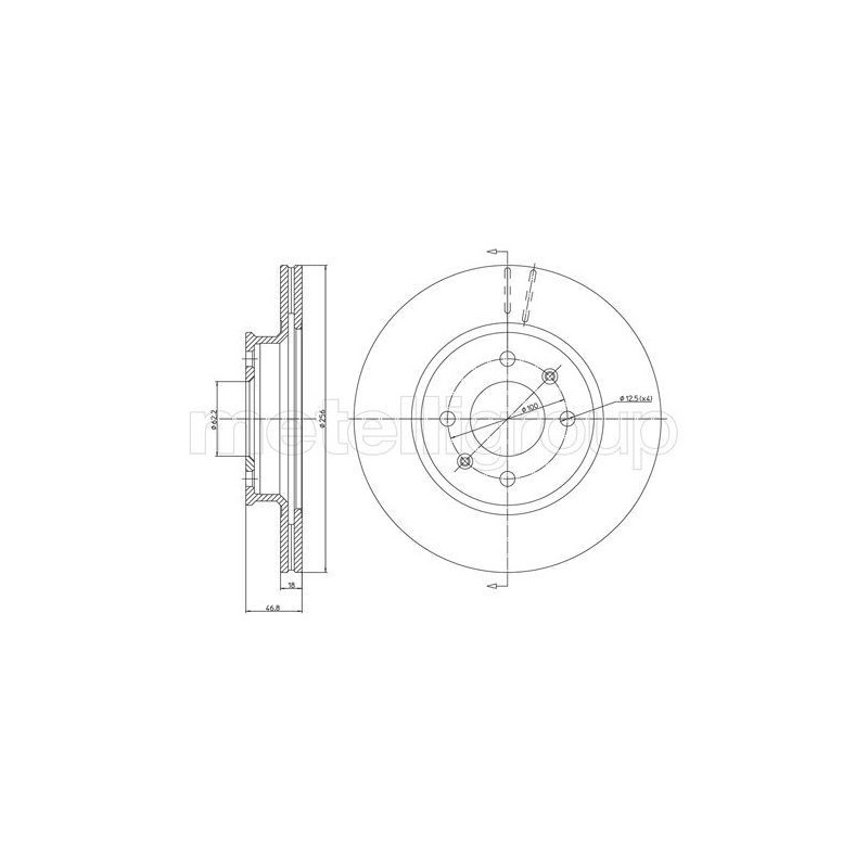 Disco freno asse anteriore - METELLI