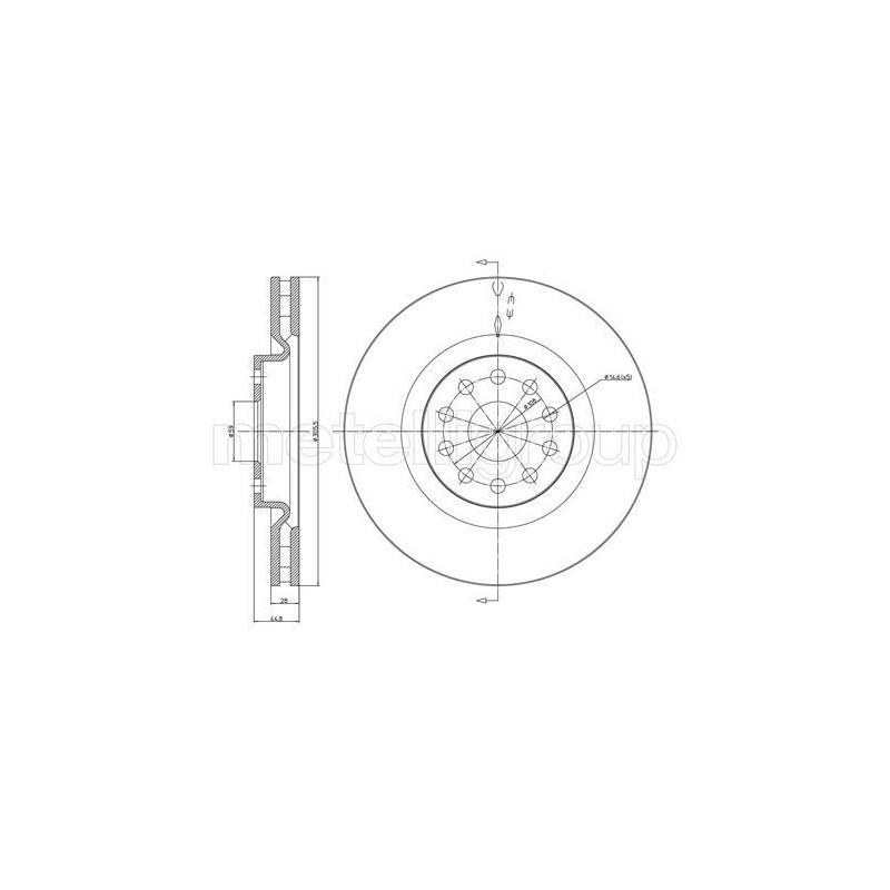 Disco freno asse anteriore - METELLI