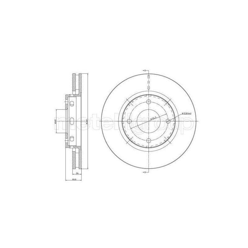 Disco freno asse anteriore - METELLI