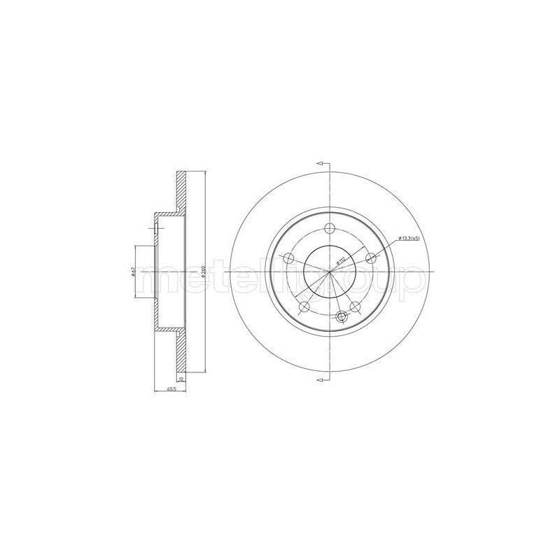 Disco freno asse anteriore - METELLI