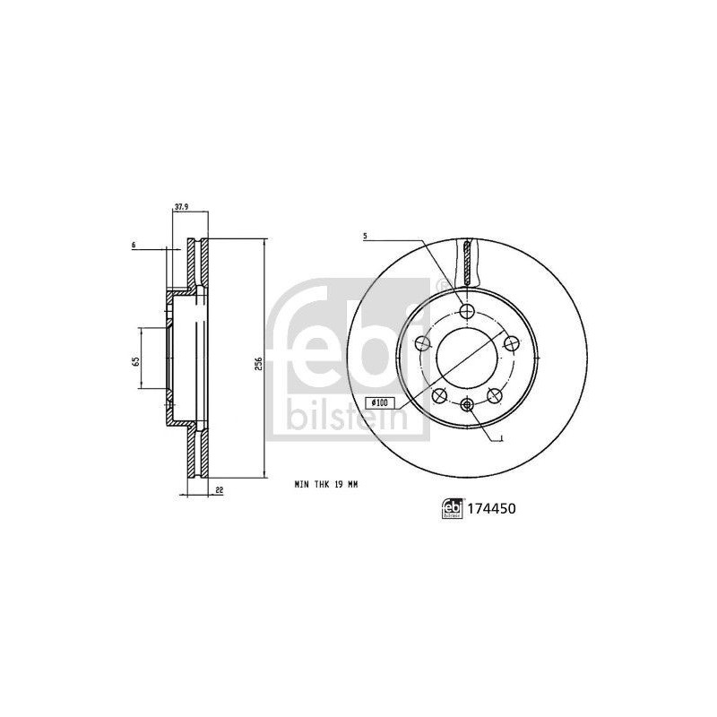 Disco freno asse anteriore - FEBI