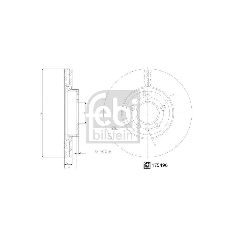 Disco freno asse anteriore - FEBI