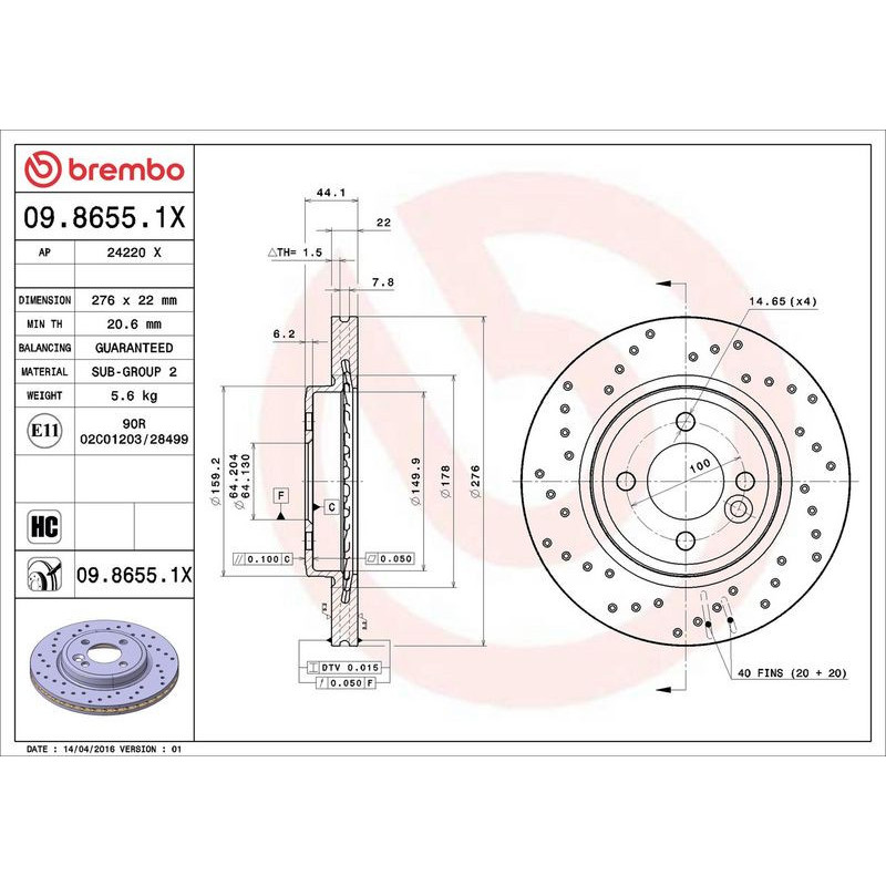 Disco freno asse anteriore - BREMBO