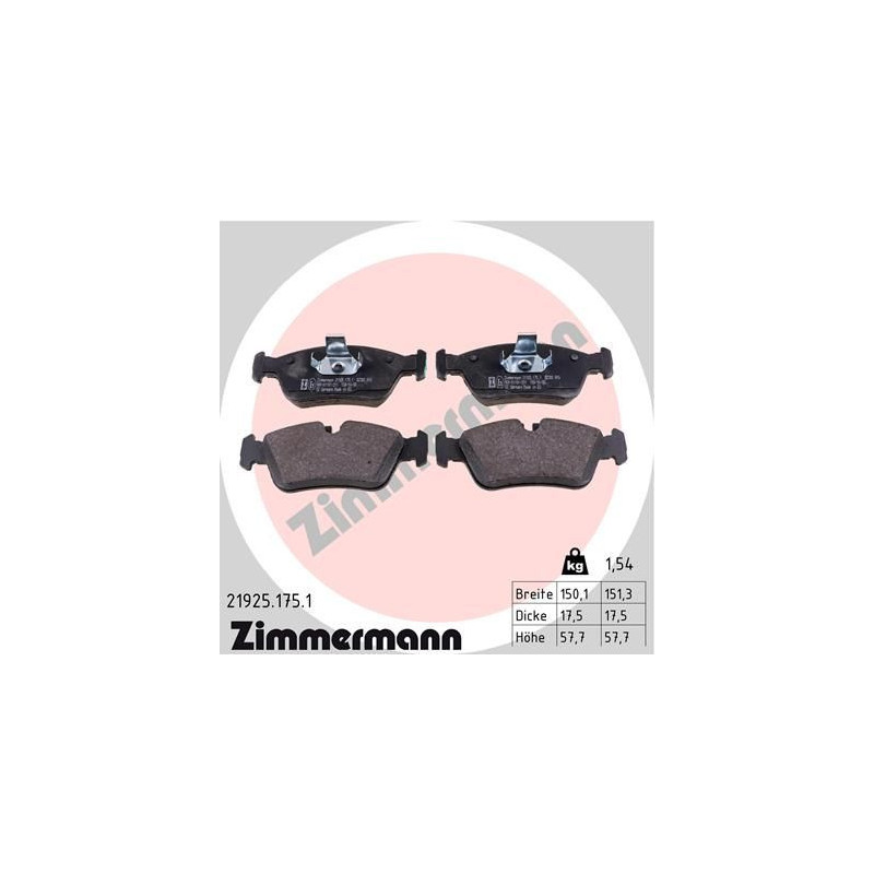Pastiglie freno asse anteriore - ZIMMERMANN