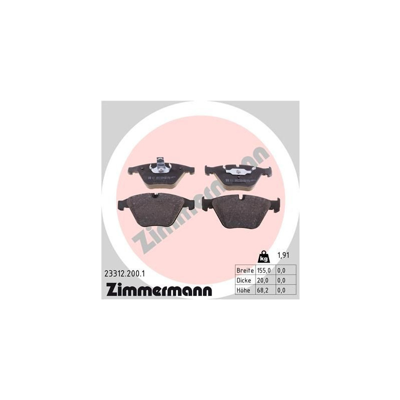 Pastiglie freno asse anteriore - ZIMMERMANN