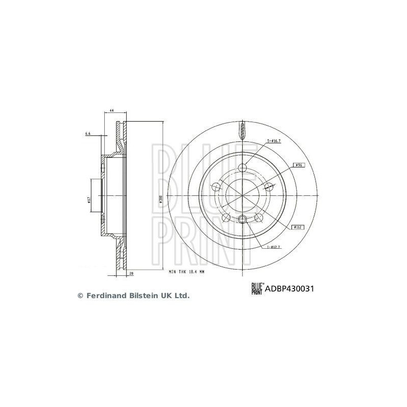 Disco freno asse posteriore - BLUE PRINT