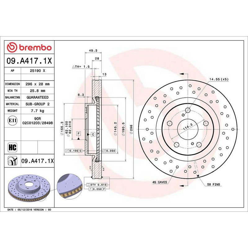 Disco freno asse anteriore - BREMBO