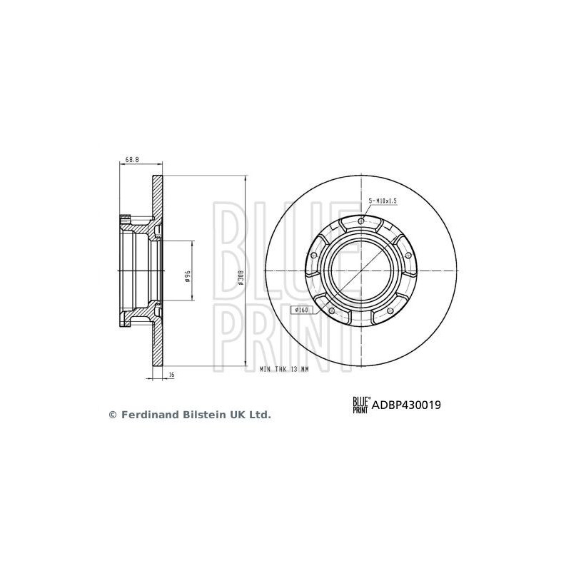 Disco freno asse posteriore - BLUE PRINT